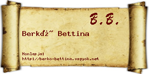 Berkó Bettina névjegykártya
