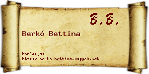 Berkó Bettina névjegykártya